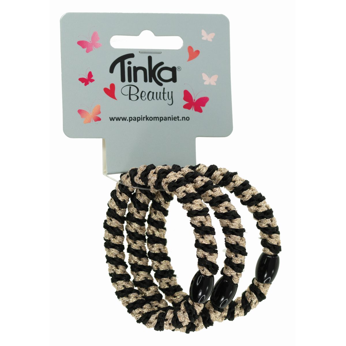 HÅRSNODD SVART/GULD 3 ST TINKA BEAUTY
