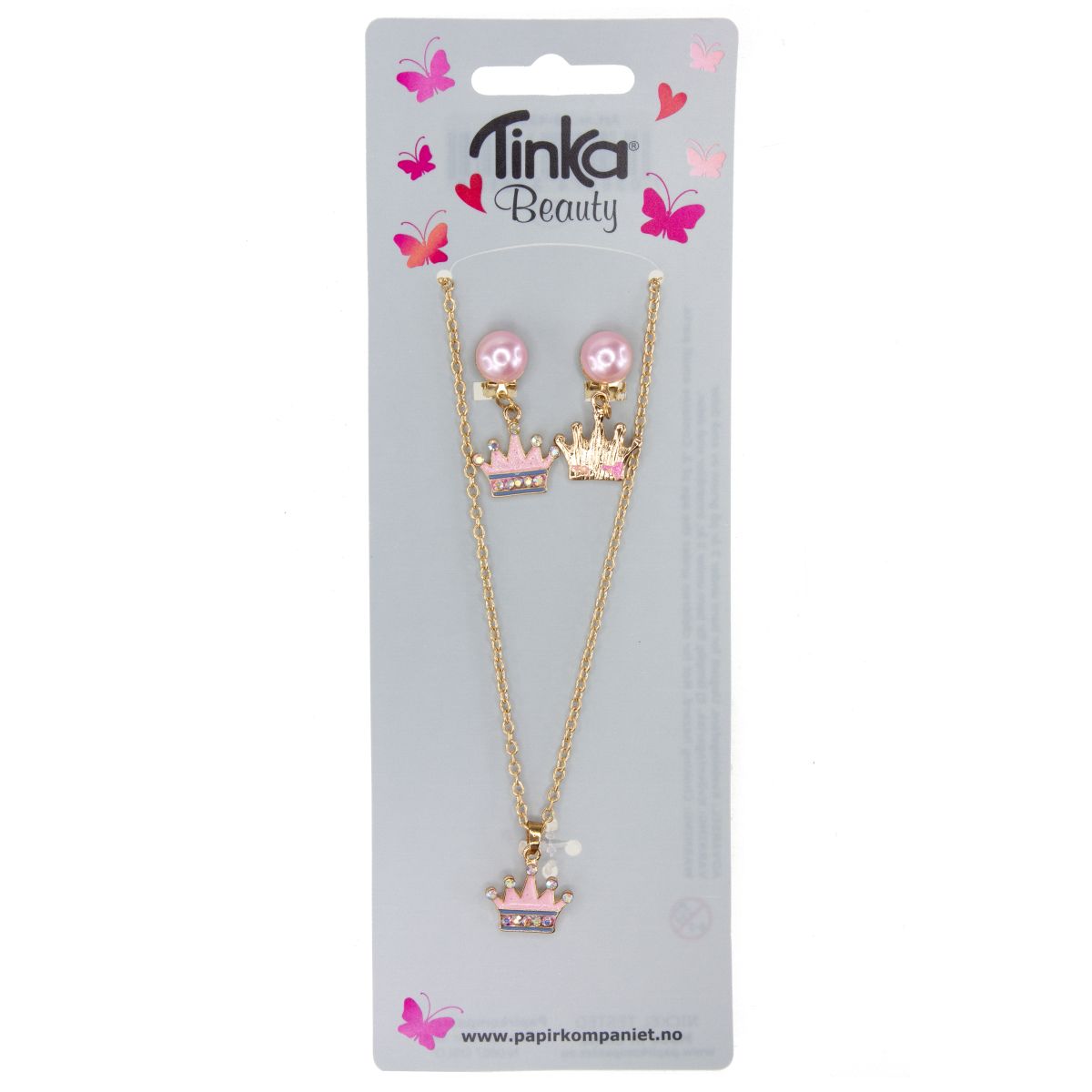 KEDJA OCH ÖRONCLIPS KRONA TINKA BEAUTY
