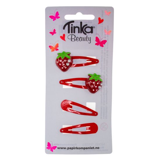 HÅRCLIPS JORDGUBBAR 4 ST TINKA BEAUTY HÅRCLIPS JORDGUBBAR 4 ST TINKA BEAUTY