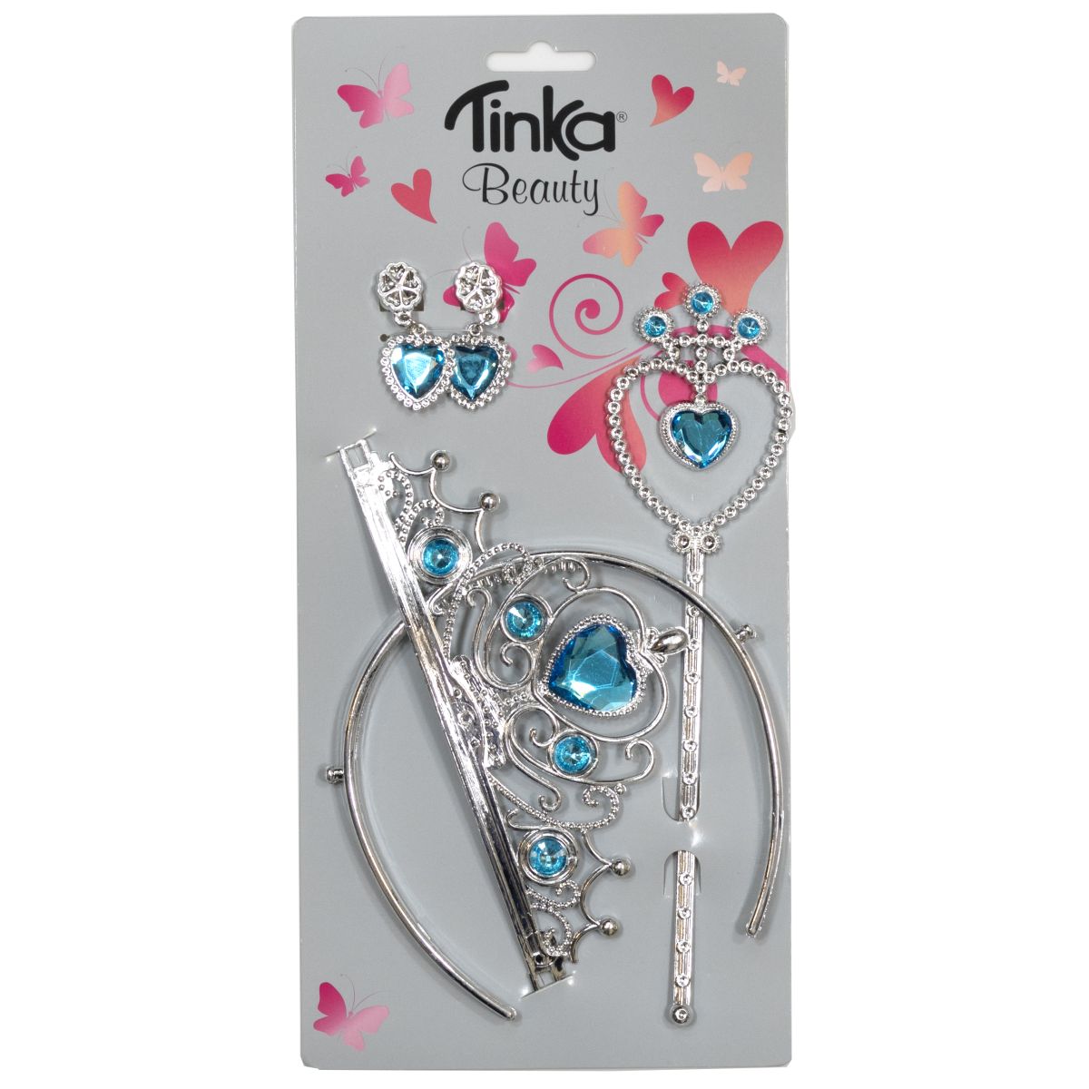 PRINSESS SET TIARA, ÖRONSMYCKE, SPIRA BLÅ TINKA BEAUTY	