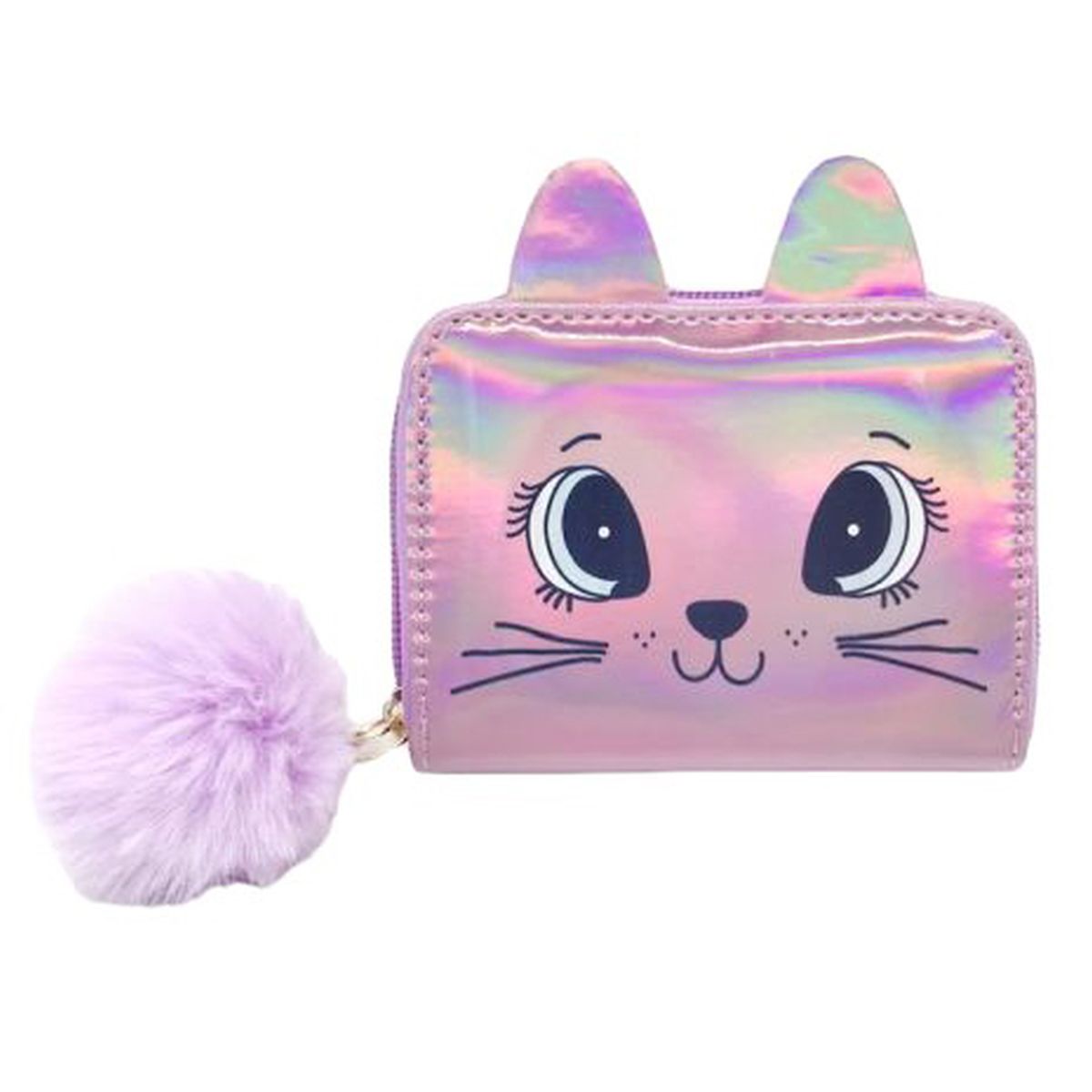 PLÅNBOK HOLOGRAFISK KATT ROSA TINKA WALLET