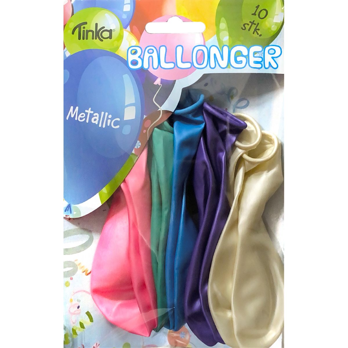 BALLONGER METALLIC PASTEL 10 ST	