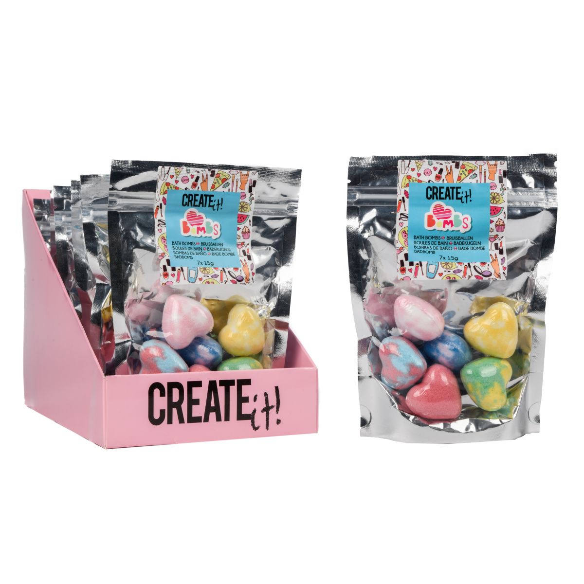BATH BOMB MINI HEARTS 7-PACK POPTASTIC CREATE IT! BATH BOMB MINI HEARTS 7-PACK POPTASTIC CREATE IT!