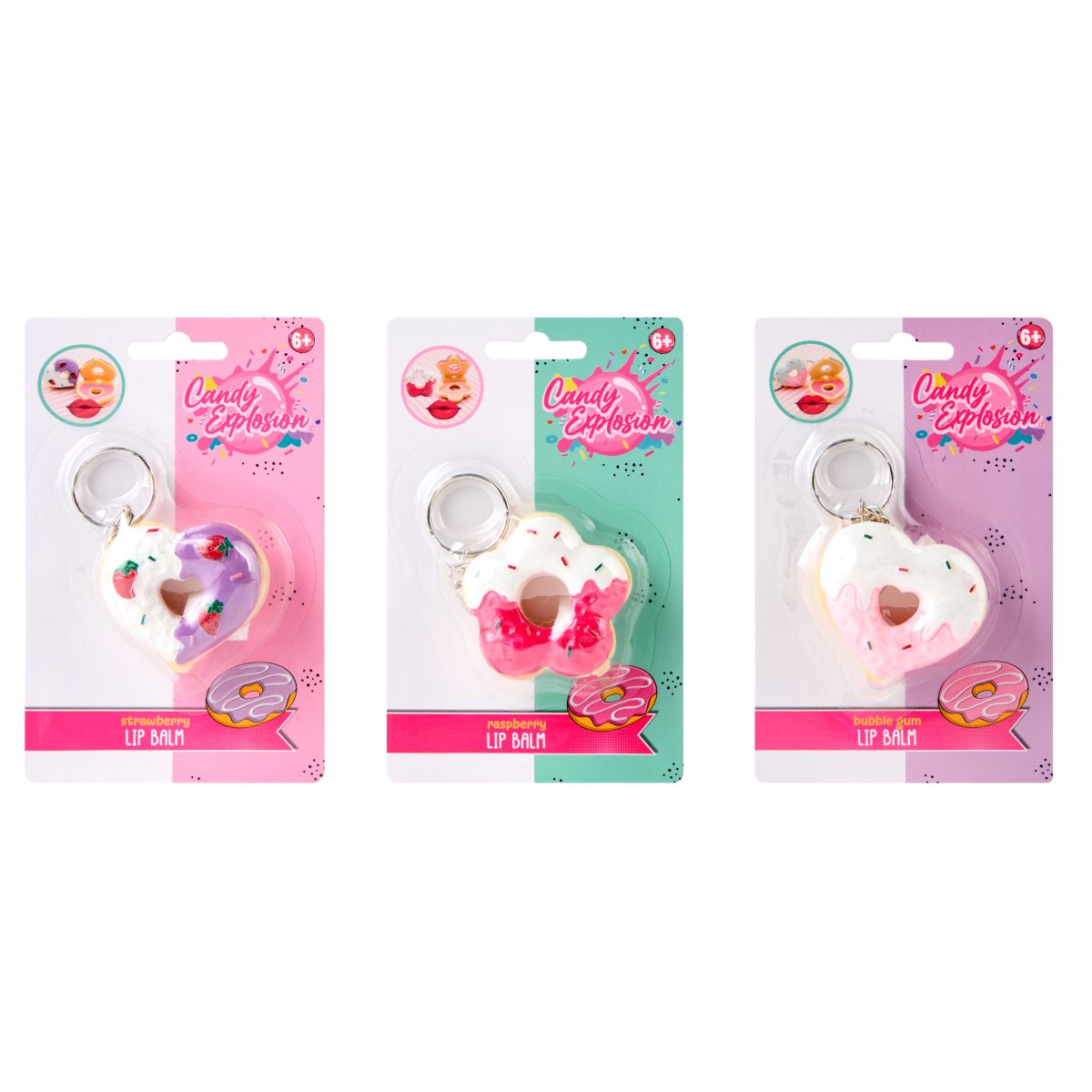 PAKET (6PK) LIPBALM DONUT CANDY EXPLOSION 3ASS CREATE IT!***
