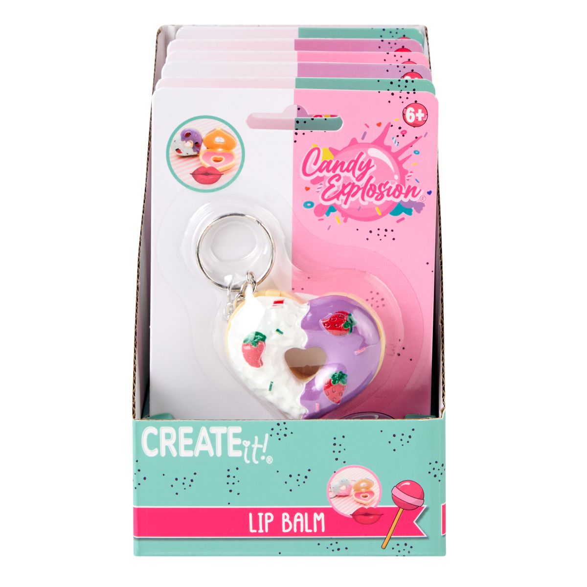 PAKET (6PK) LIPBALM DONUT CANDY EXPLOSION 3ASS CREATE IT!***