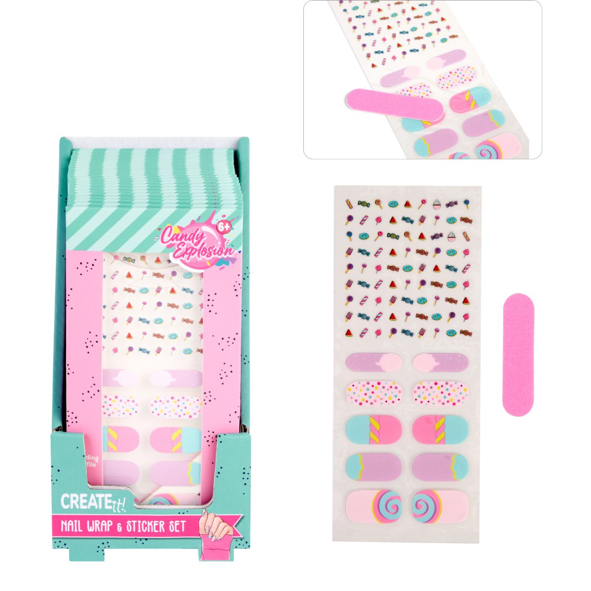 NAIL STICKERS/NAIL WRAP MED FIL CANDY  EXPLOSION CREATE IT!
