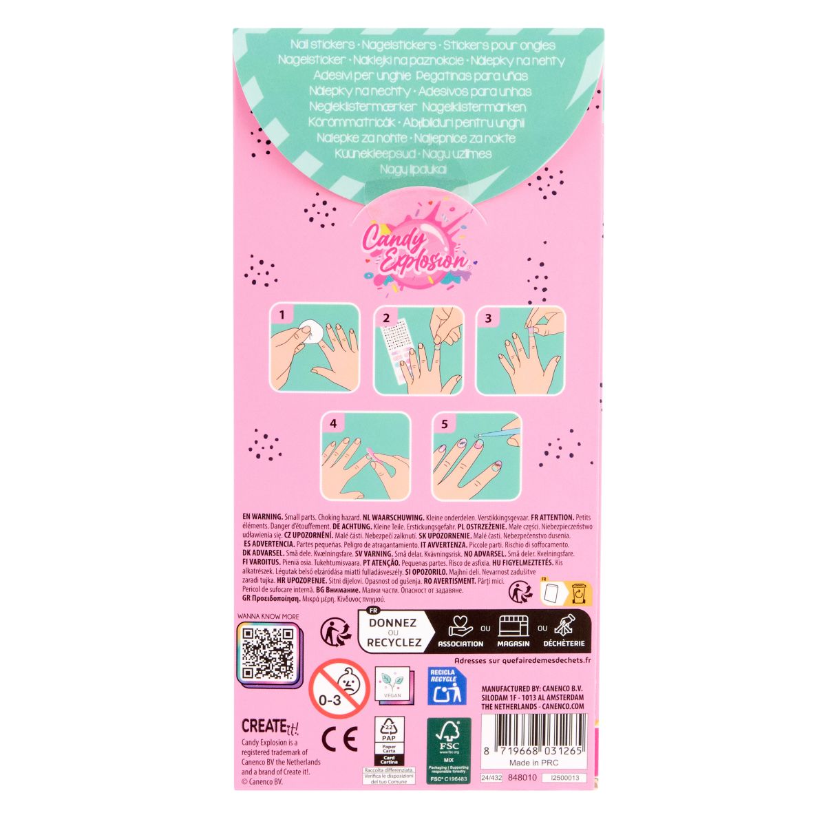 NAIL STICKERS/NAIL WRAP MED FIL CANDY  EXPLOSION CREATE IT!