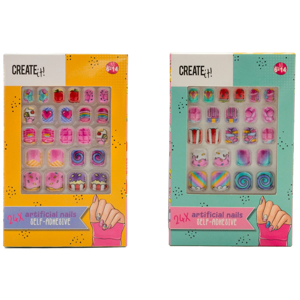 PAKET SJÄLVHÄFTANDE NAGLAR SET 2ASS CANDY EXPLOSION CREATE IT!**