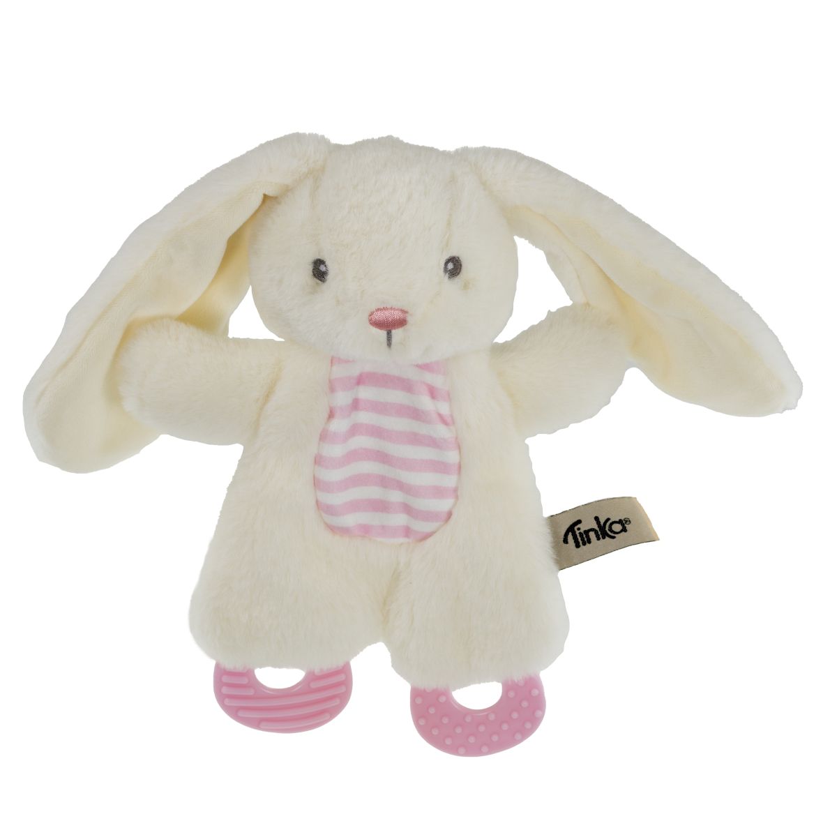 SNUTTEFILT BUNNY VIT/ROSA M BITRING 25CM TINKA BABY