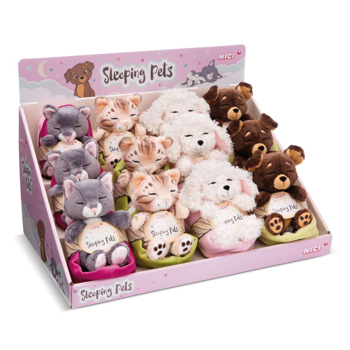 SLEEPING PETS I DISPLAY 4X3ST HUND/KATT